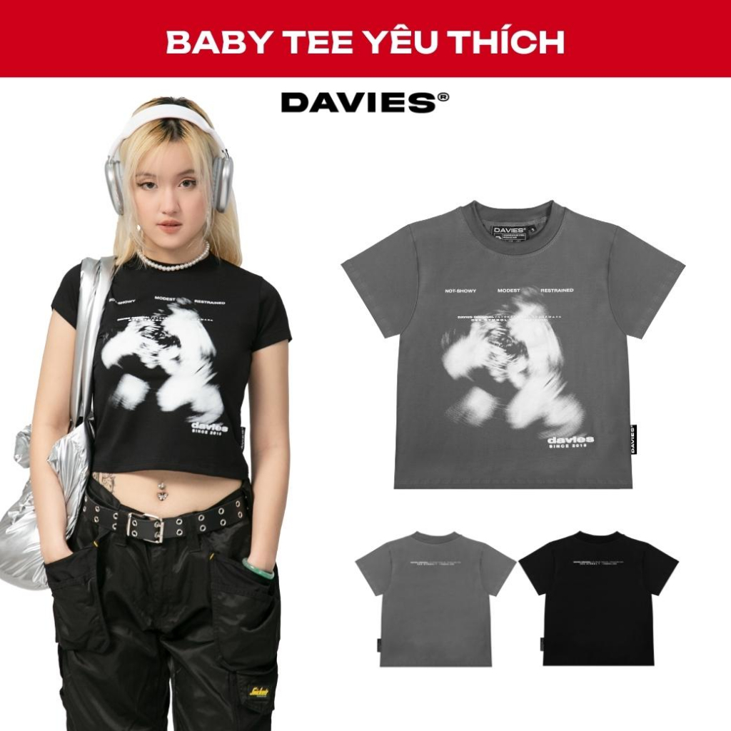 Áo thun baby tee tay ngắn nữ hoạ tiết độc đáo Whirl local brand Davies | D31-T6