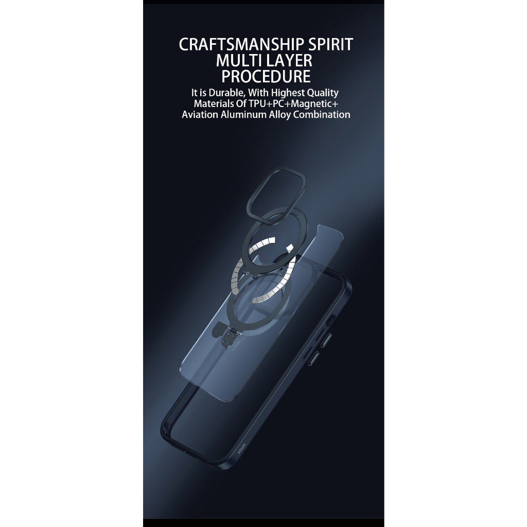 Ốp Lưng MIPOW MAG STAND 2 IN 1 TRANSPARENT 15 15 Plus 15 Pro 15 Promax