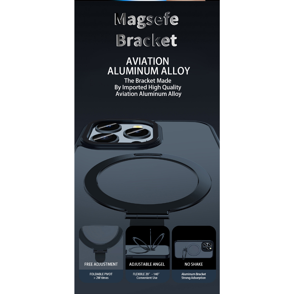 Ốp Lưng MIPOW MAG STAND 2 IN 1 TRANSPARENT 15 15 Plus 15 Pro 15 Promax