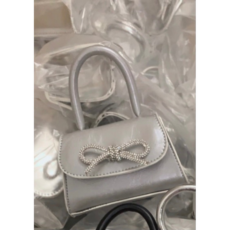 Túi Xách Nữ nơ đá dáng vuông nhỏ xinh full màu