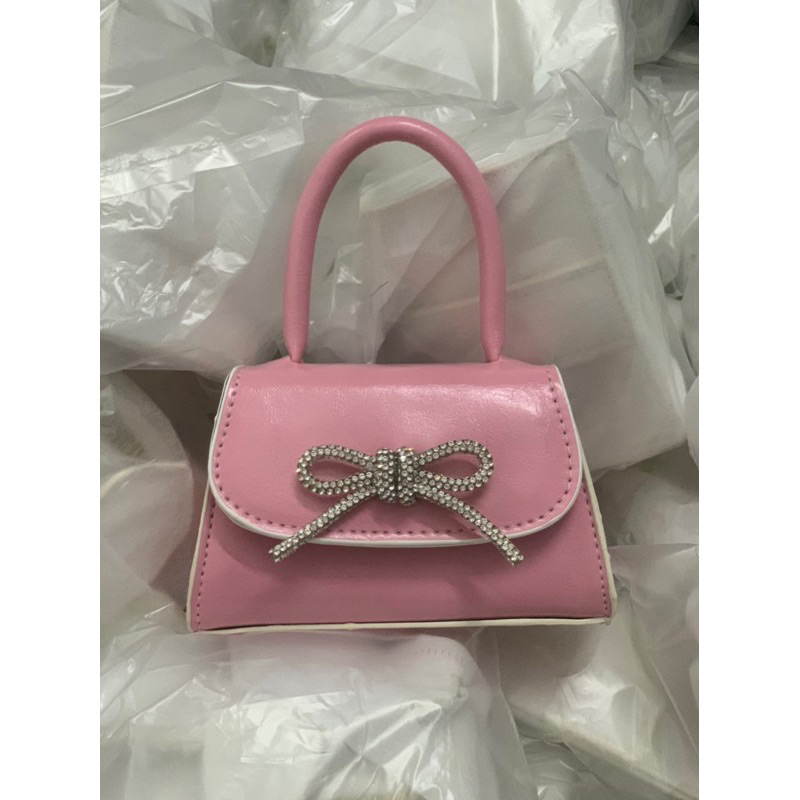 Túi Xách Nữ nơ đá dáng vuông nhỏ xinh full màu