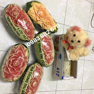 Dưa hấu tỉa hoa rằm trung thu
