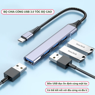  HUB USB 3.0 Tốc Độ Cao XUNJI Chia Công Mở Rộng Kết Nối Cho Laptop Tốc Độ 3.0 