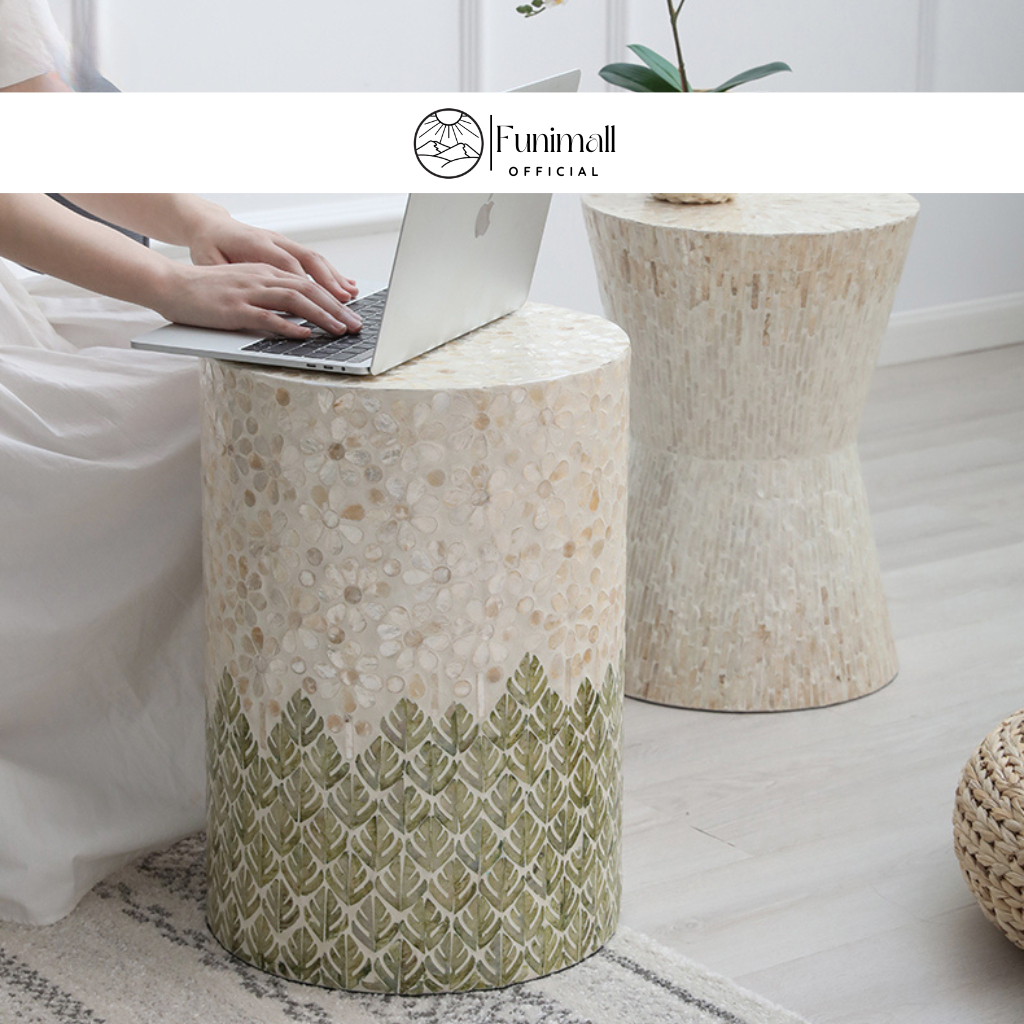 Ghế đôn khảm trai kê đồ trang trí phòng khách, khách sạn nhiều size