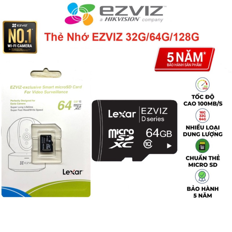 Thẻ nhớ 64GB/32G chính hãng IMOU / EZVIZ chuyên dụng lắp Camera Imou/Ezviz, Bảo hành 24 Tháng đổi mới