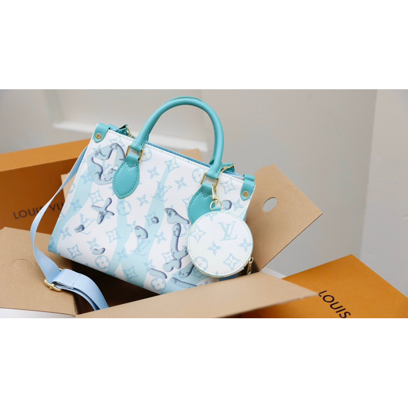 LV ON THE GO NEW 2023, Túi Lv onthe go hoạ tiết hot 2023 hàng chuẩn bản đẹp qccc
