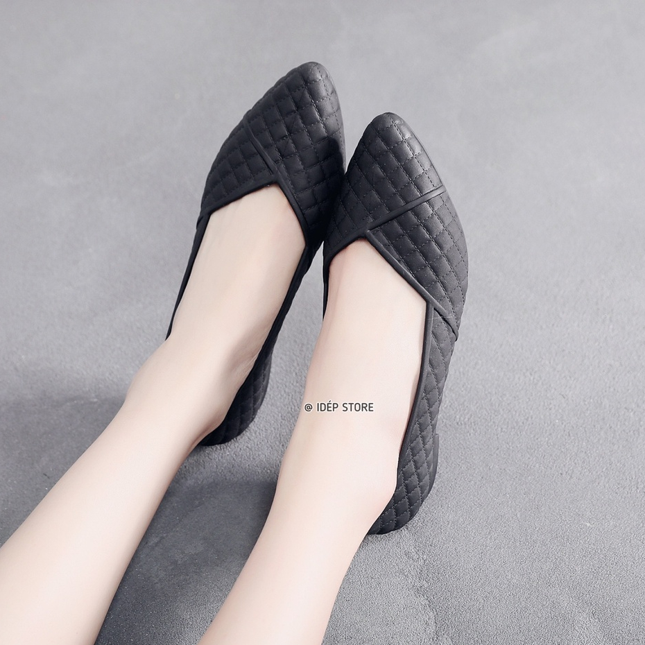 Giày búp bê nhựa dẻo đi mưa đi làm công sở mũi nhọn êm chân chống trơn trượt thời trang 𝐢𝐃𝐄𝐏 𝐆𝐋𝟎𝟓𝟒