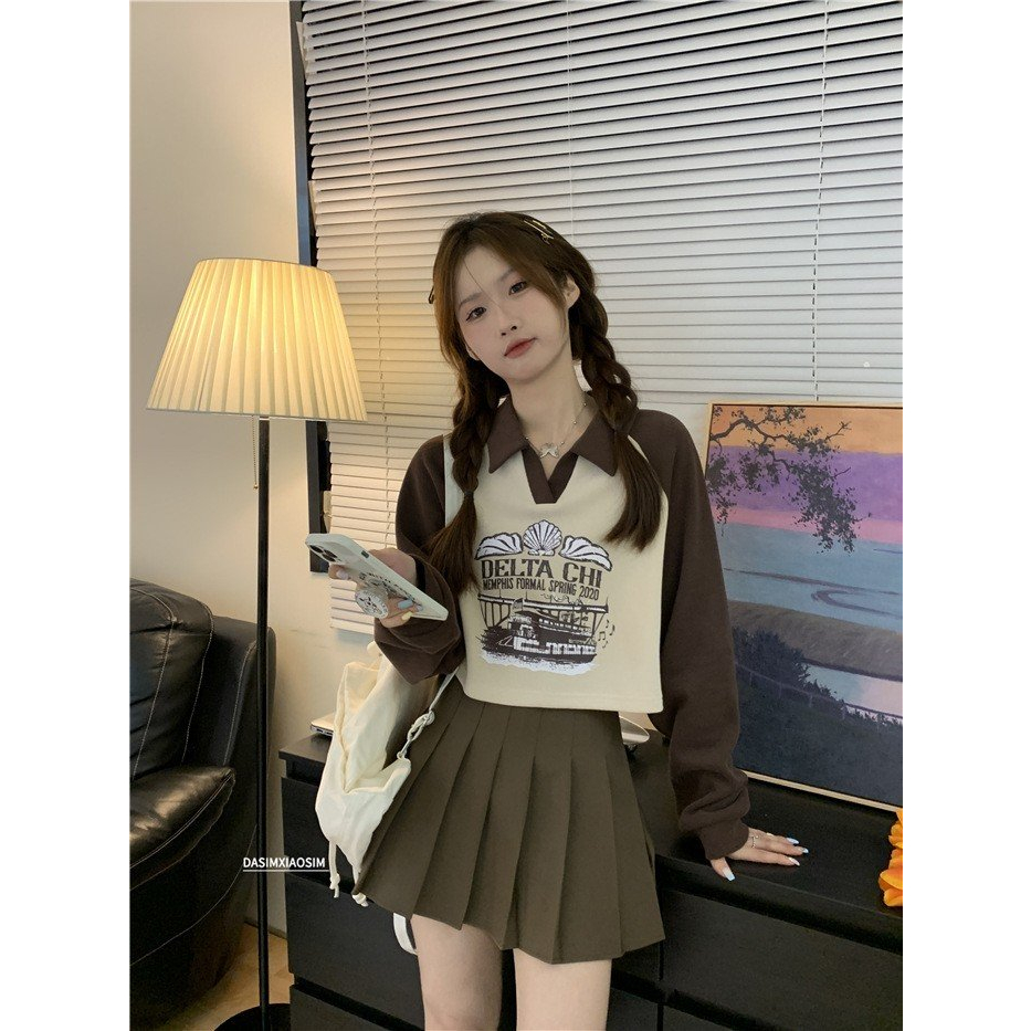 Áo polo croptop Denta Chi, áo kiểu nữ form rộng khoe eo phong cách Hàn Quốc ulzzang sexy bánh bèo COLLAR