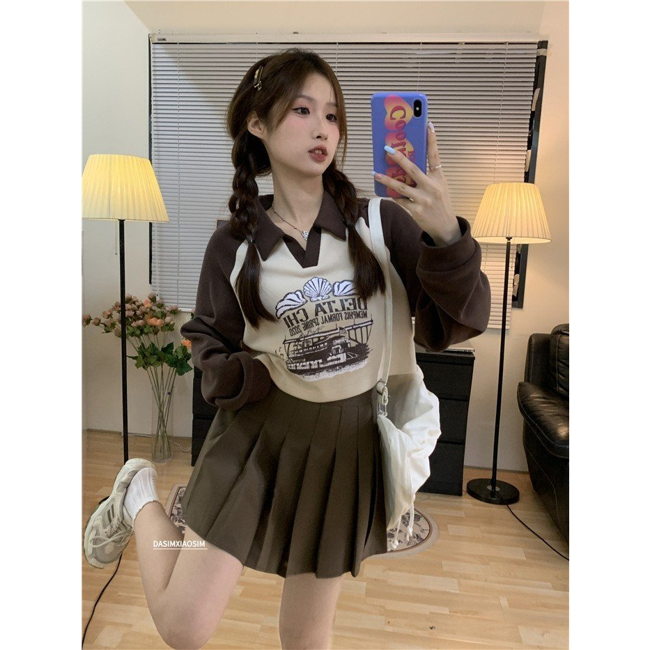 Áo polo croptop Denta Chi, áo kiểu nữ form rộng khoe eo phong cách Hàn Quốc ulzzang sexy bánh bèo COLLAR