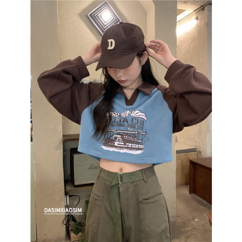 Áo polo croptop Denta Chi, áo kiểu nữ form rộng khoe eo phong cách Hàn Quốc ulzzang sexy bánh bèo COLLAR