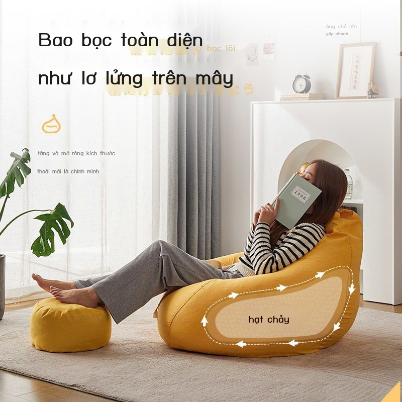 Ghế sofa lười hạt xốp hình túi đậu nhẹ nhàng thỏa mái có tác dụng massage