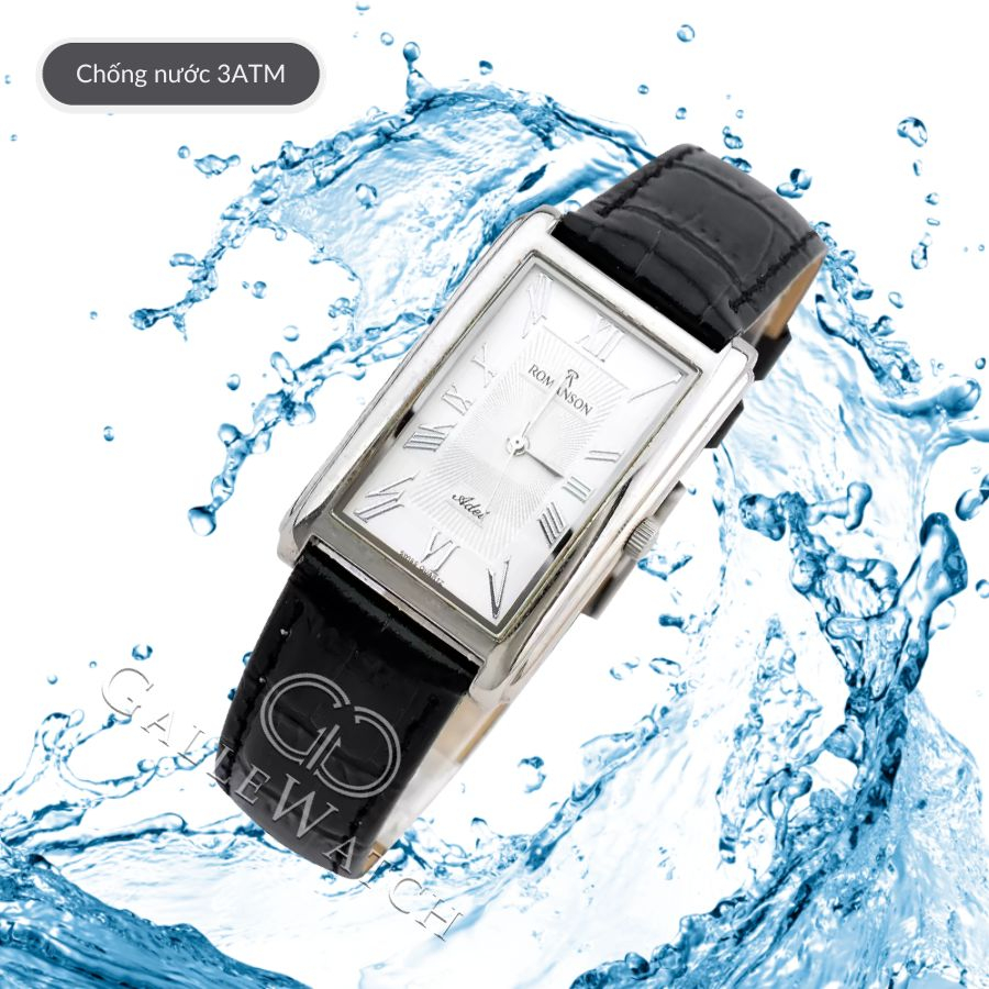 Đồng hồ nam Romanson TL0110MWWH mặt kính cứng, chịu nước 3 ATM, dây da đeo tay cao cấp, thời trang, chính hãng