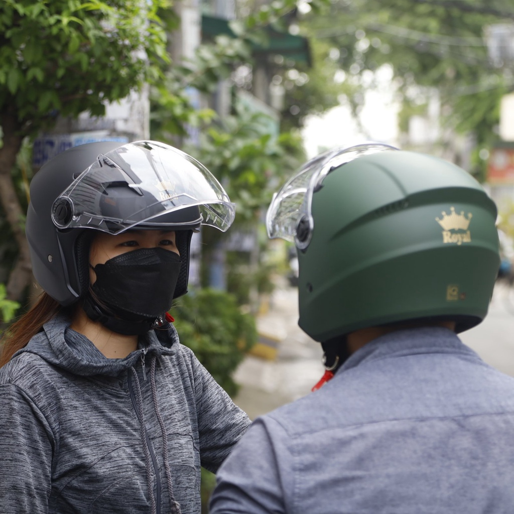 Mũ bảo hiểm 3/4 Royal M268 có 2 kính chính hãng size L và XL cho nam và nữ