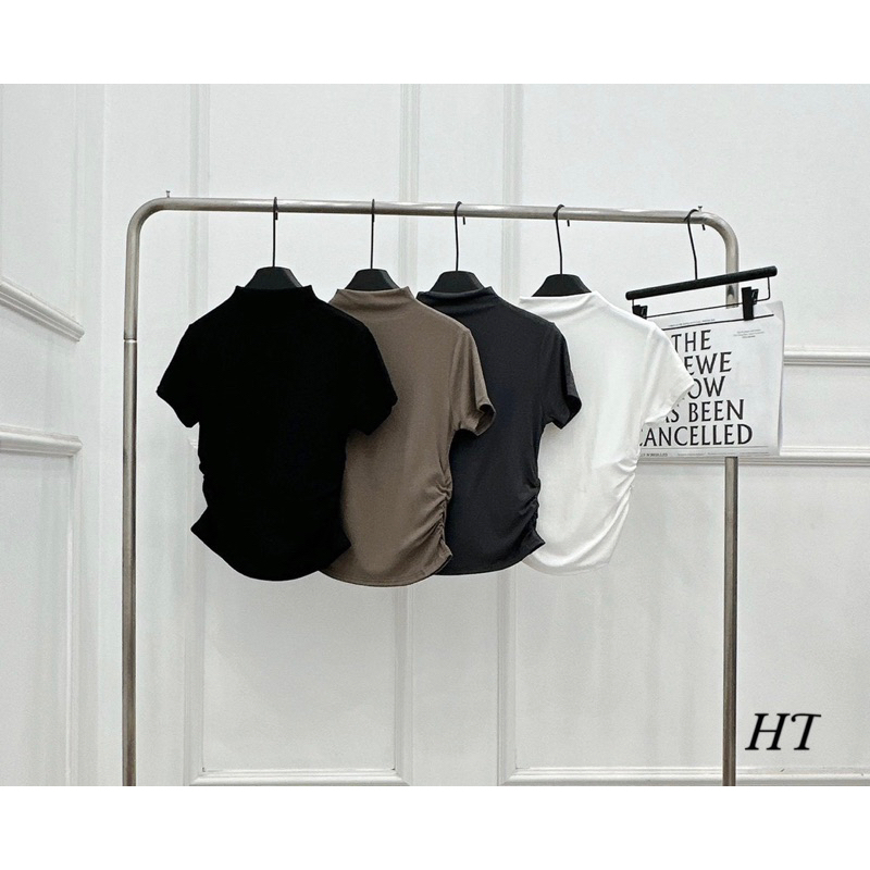 Áo thun cộc tay rúm eo