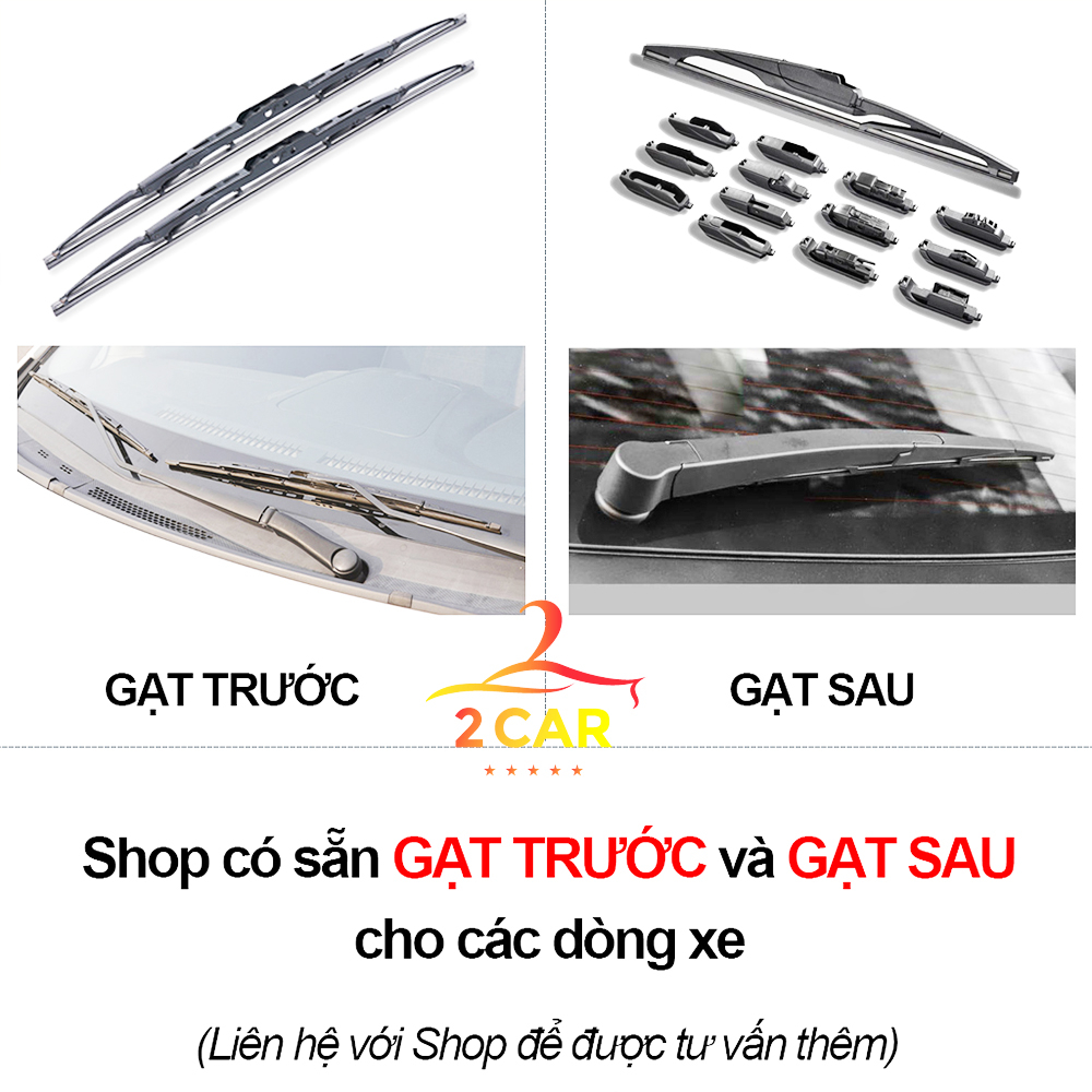 -Gạt Mưa Ô Tô Khung sắt lưỡi silicon, Dùng Các xe Hyundai i10, Getz, Santafe, Accent, Tucson, Kona, Elantra, Starex