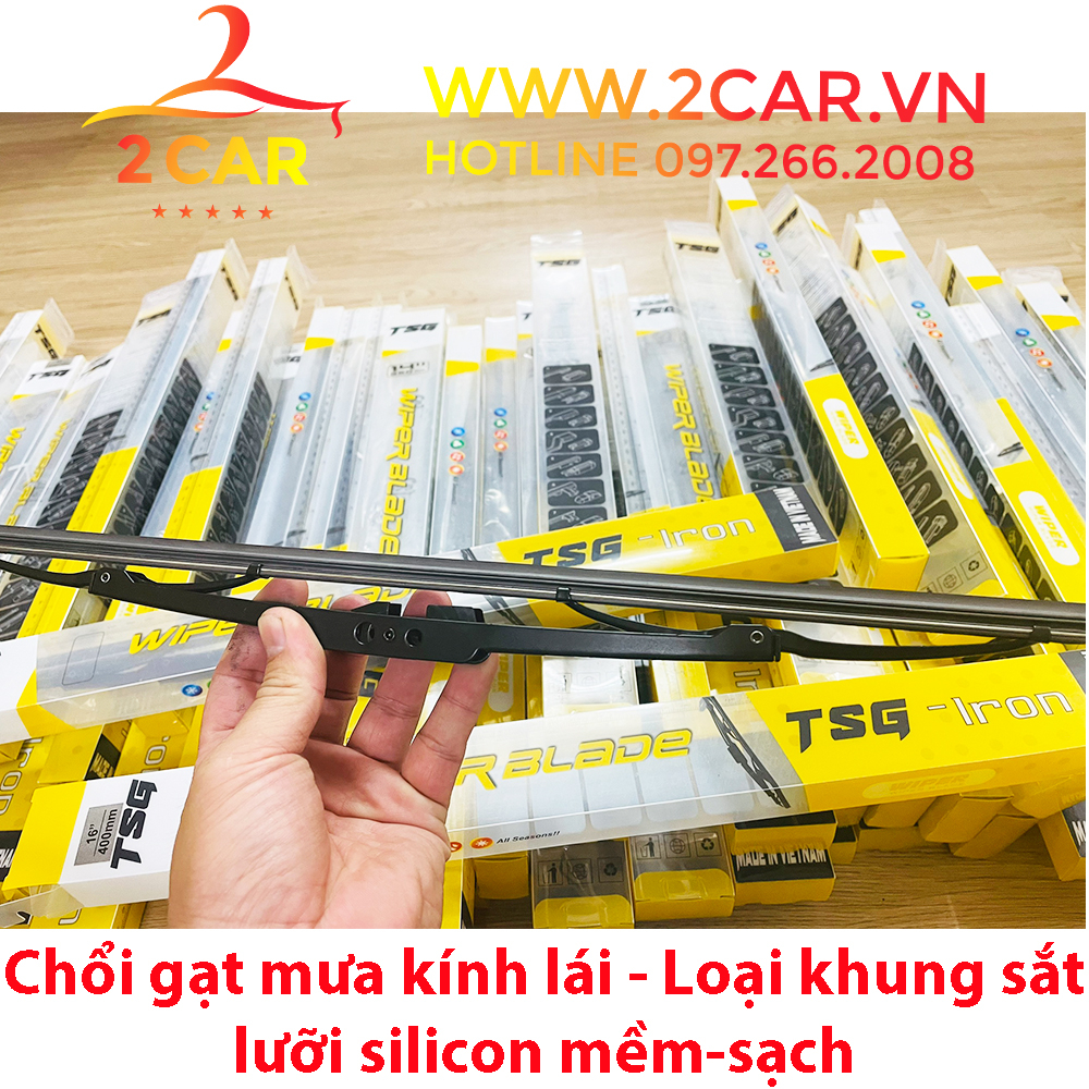 -Gạt Mưa Ô Tô Khung sắt lưỡi silicon, Dùng Các xe Hyundai i10, Getz, Santafe, Accent, Tucson, Kona, Elantra, Starex