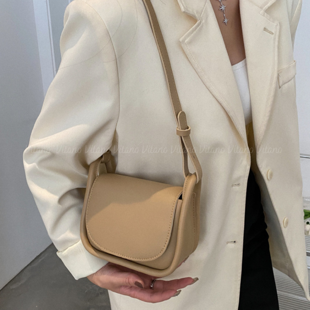 Túi đeo chéo Vitano túi xách nữ thời trang công sở màu trơn đi làm đi chơi TX13