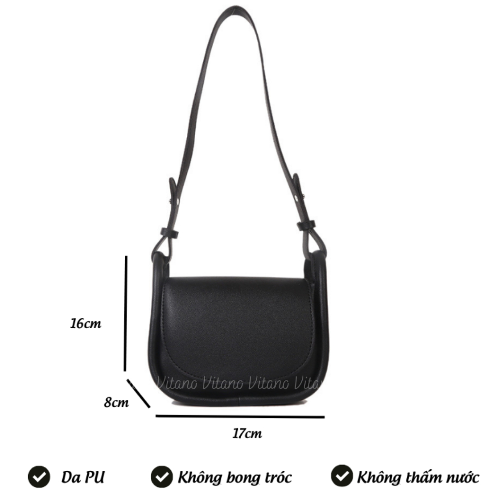 Túi đeo chéo Vitano túi xách nữ thời trang công sở màu trơn đi làm đi chơi TX13