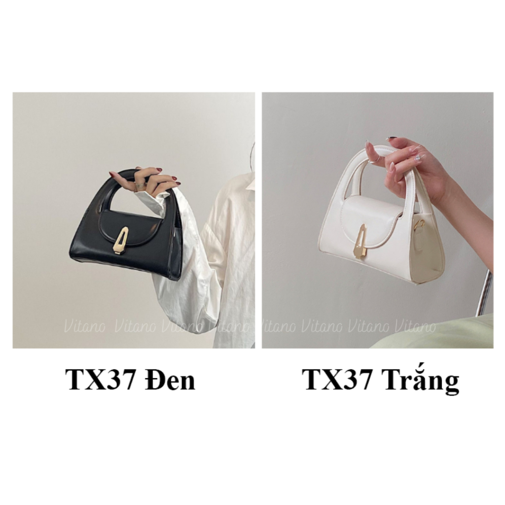 Túi cầm tay Vitano túi xách nữ đeo chéo hình bán nguyệt màu trơn thời trang cá tính TX37