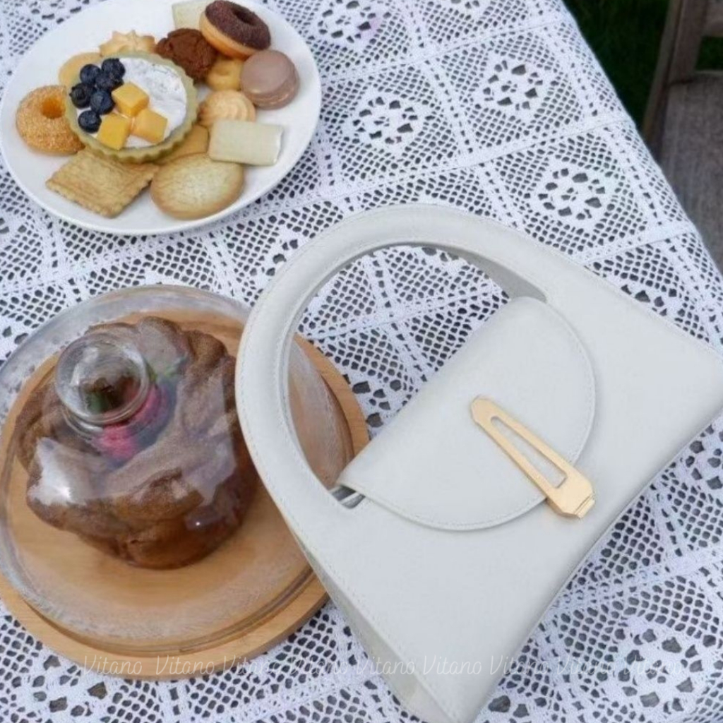 Túi cầm tay Vitano túi xách nữ đeo chéo hình bán nguyệt màu trơn thời trang cá tính TX37