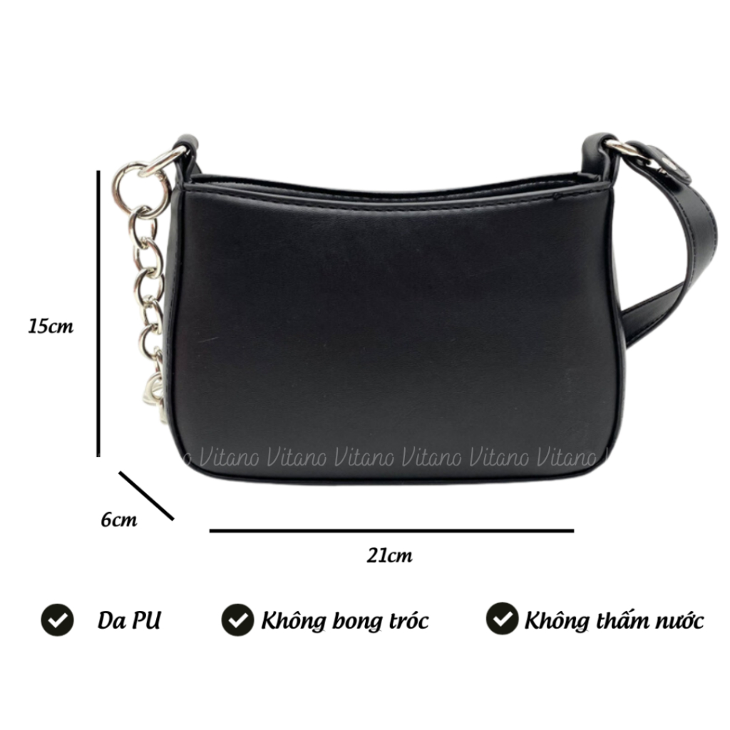 Túi xách nữ đeo chéo Vitano túi kẹp nách da trơn mềm cao cấp đi chơi đi làm TX20