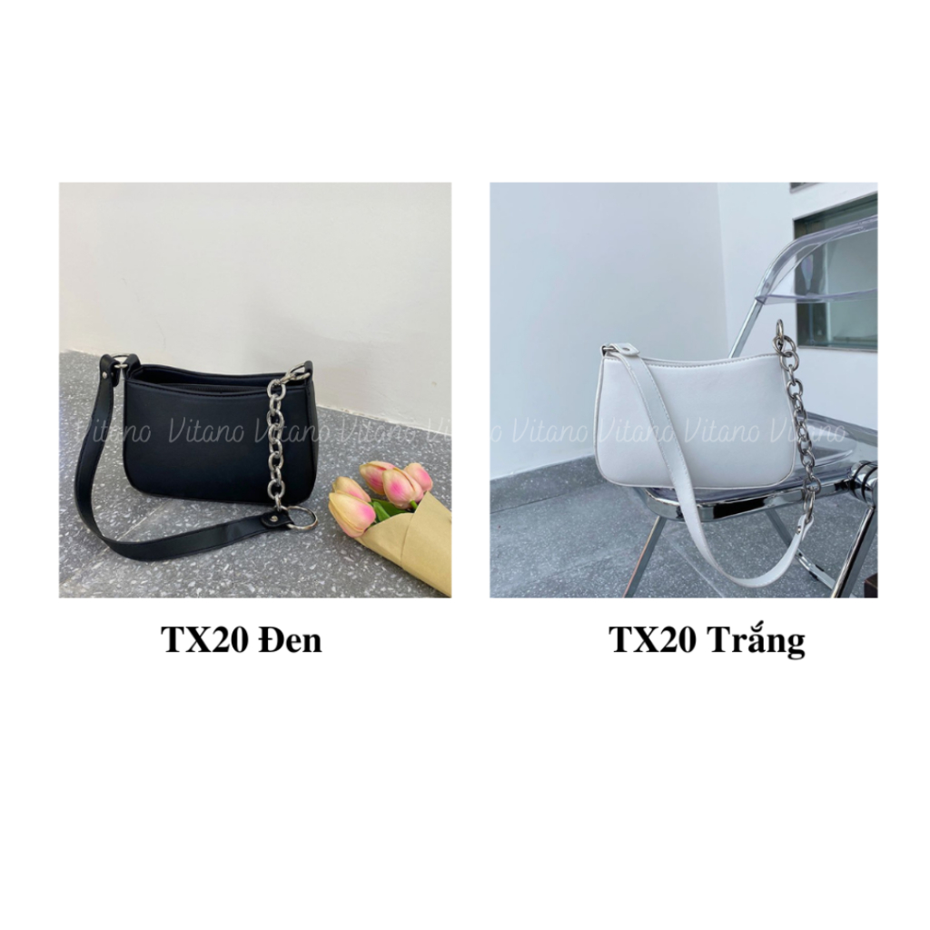 Túi xách nữ đeo chéo Vitano túi kẹp nách da trơn mềm cao cấp đi chơi đi làm TX20