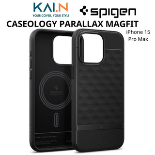 Ốp lưng spigen hỗ trợ sạc từ tính magfit dành cho iphone 15 pro max, spigen caseology parallax magfit