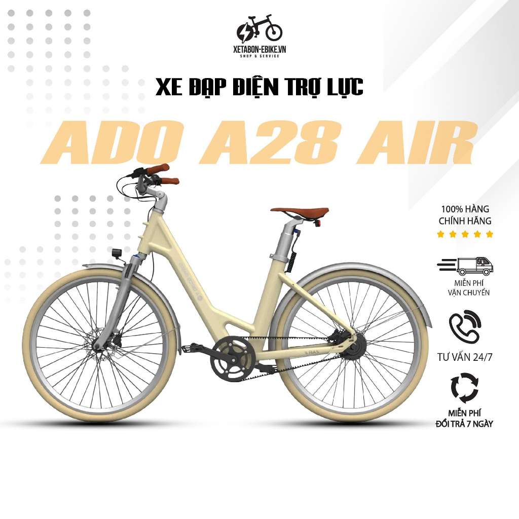 Xe Đạp Điện Trợ Lực ADO A28 AIR - xe đạp đô thị, động cơ mạnh mẽ 500W - bảo hành chính hãng 12 tháng
