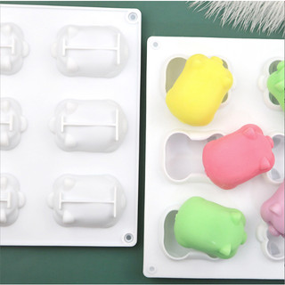 HCM-Khuôn Silicon 6 Heo Dễ Thương Làm Socola, Thạch Rau câu, Pudding, Sáp Nến CAKESHOP