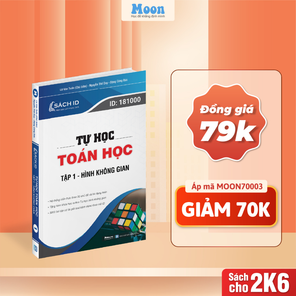 Tự học hình không gian, sách id toán lớp 12 ôn thi thpt quốc gia 2023 Moonbook | BigBuy360 - bigbuy360.vn