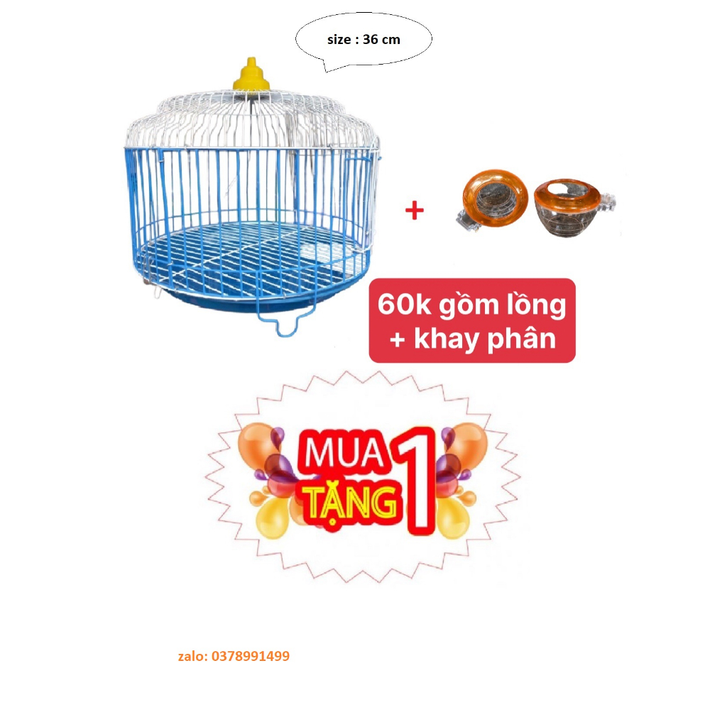 COMBO 5 LỒNG CHIM CU GÁY SIZE 36 - LỒNG KẼM BỌC NHỰA NUOI NHIỀU LOẠI CHIM