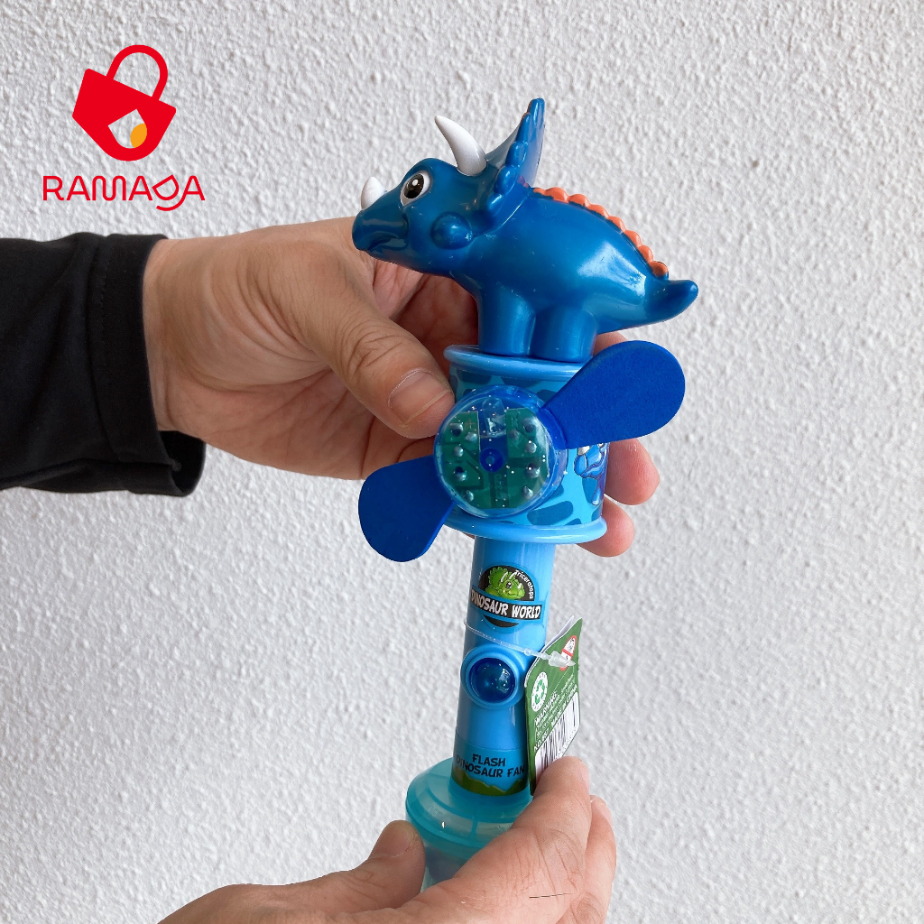 Kẹo đồ chơi khủng long có quạt và đèn Juqi dành cho bé