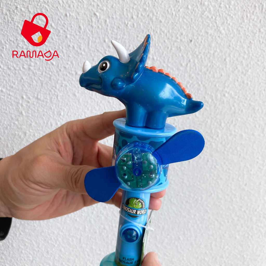 Kẹo đồ chơi khủng long có quạt và đèn Juqi dành cho bé