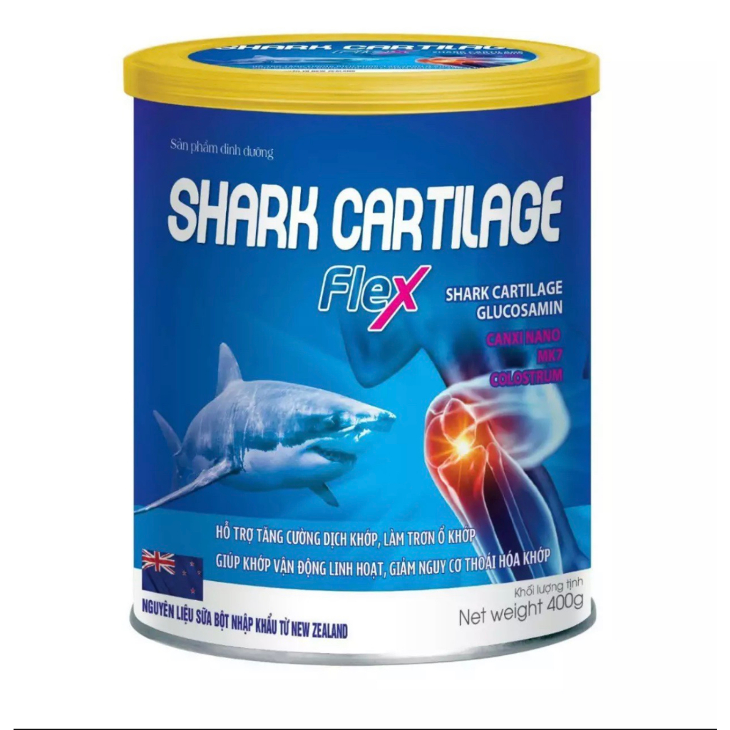 Sữa Xương Khớp Shark Cartilage Flex với thành phần sụn vi cá mập, glucosamine, canxi nano MK7 Hỗ trợ tăng cường dịch khớ