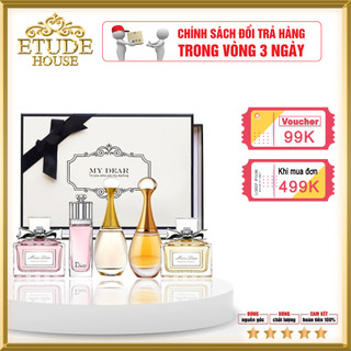 Set 5 chai Nước Hoa Dior Mini, Set nước hoa kèm son dior perfume lipstick set.