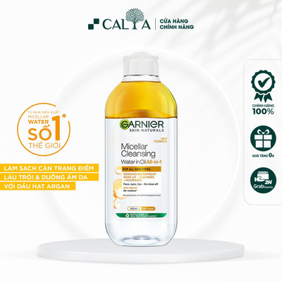 Nước Tẩy Trang Garnier Nắp Trắng Có Lớp Dầu - Garnier Micellar Water Oil-Infused 50ml/125ml/400ml