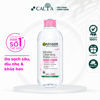 Nước Tẩy Trang Garnier Nắp Hồng Cho Da Nhạy Cảm - Micellar Water For Sensitive Skin 50ml/400ml