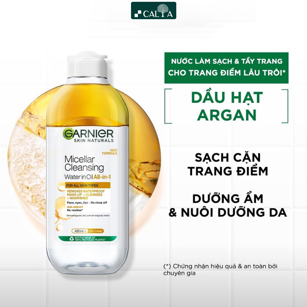 Nước Tẩy Trang Garnier Đủ Loại Cho Mọi Loại Da, Sạch Sâu, Dưỡng Trắng, Cấp Ẩm - Garnier Micellar Water 50ml/125ml/400ml