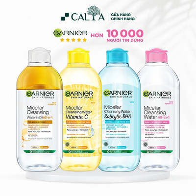 Nước Tẩy Trang Garnier Sạch Sâu, Dưỡng Trắng, Cấp Ẩm - Garnier Micellar Water 50ml/125ml/400ml