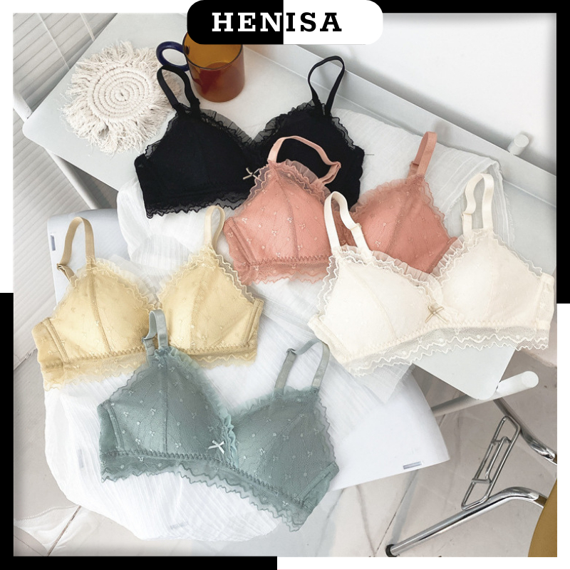 Áo Ngực Đúc Su HENISA Không Gọng Đệm Mỏng Ren Lưới Thoáng Khí 25