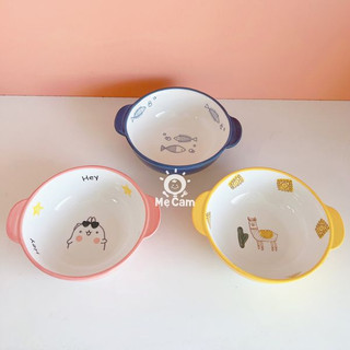 Bát sứ ăn dặm có tay cầm