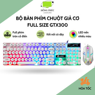 Bộ bàn phím chuột máy tính GTX300 giả cơ - LED nền nhiều màu - Phím tròn cổ điển