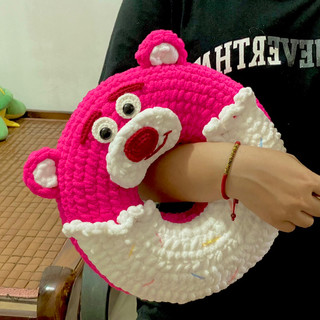 Bánh Donut Dâu vừa ra lò🍩🍓Gấu Dâu Lotso - Sản phẩm Handmade bằng len