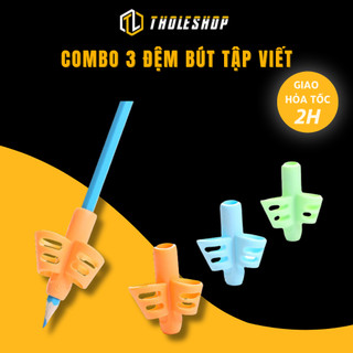 Đệm Bút Tập Viết - Hộp 3 Dụng Cụ Xỏ Ngón Cầm Bút Silicone Chỉnh Tư Thế Đúng Tholeshop 7947