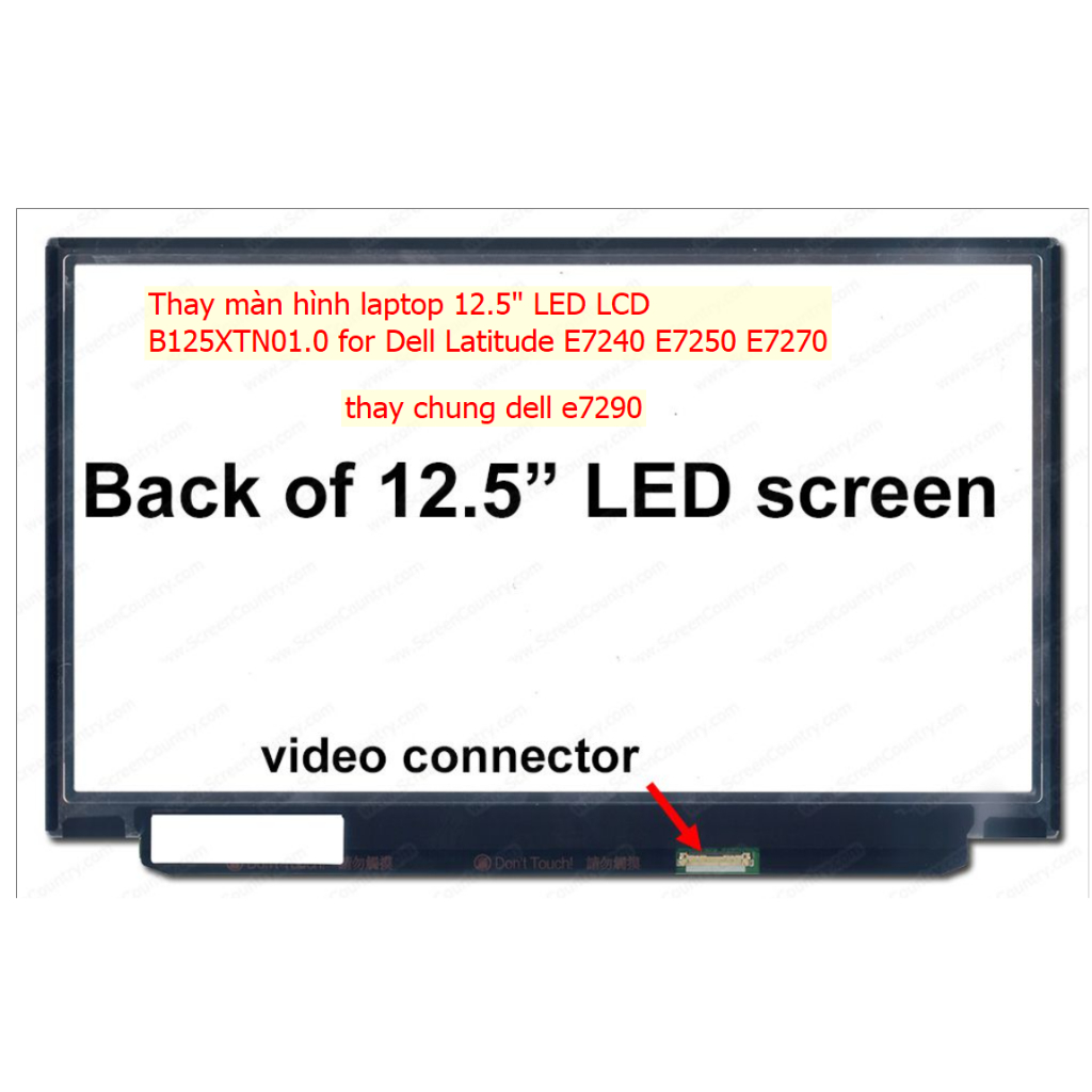Thay màn hình laptop 12.5" LED LCD B125XTN01.0 for Dell Latitude E7240 E7250 E7270 E7290 LP125WH2(SP)(T1)