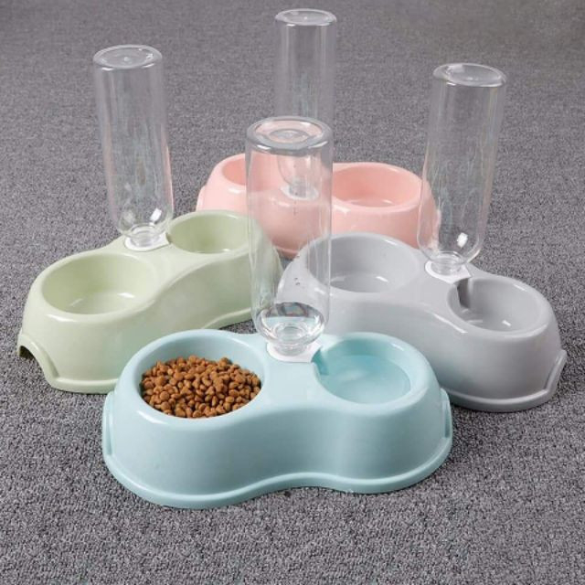 Bát ăn kèm bình nước tự động cho thú cưng