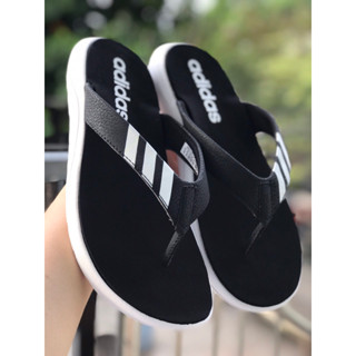  Dép Kẹp A.didas Cao Cấp Đế comfort Cao Siêu Bền Nhẹ chống trơn trượt,dép xỏ ngón tông lào hàng xin  Đen sọc Trắng 
