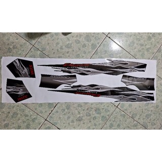 Tem dán xe Elegant . Tem rời lửa đỏ đen full ngầu