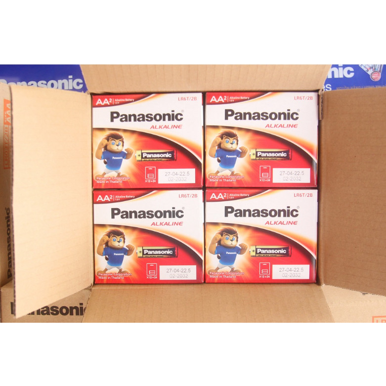 Hộp 12 Vỉ Pin AA Panasonic Alkaline LR6T/2B Đỏ 1,5V Made in ThaiLand
