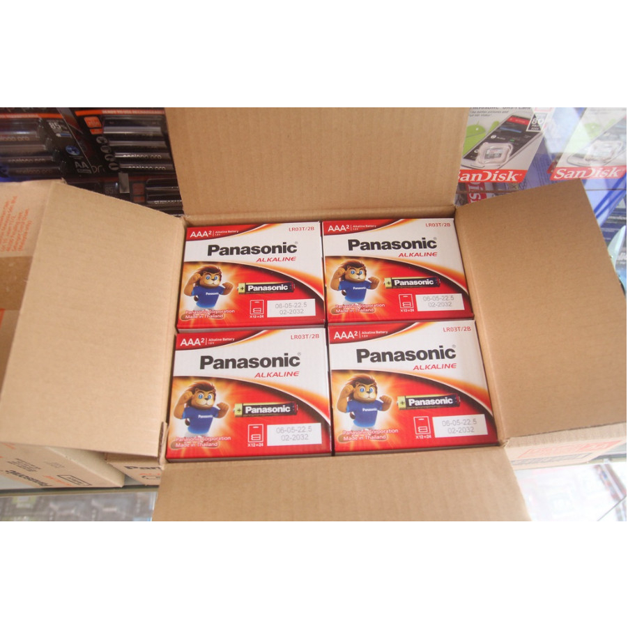 Hộp 12 Vỉ Pin AA Panasonic Alkaline LR6T/2B Đỏ 1,5V Made in ThaiLand